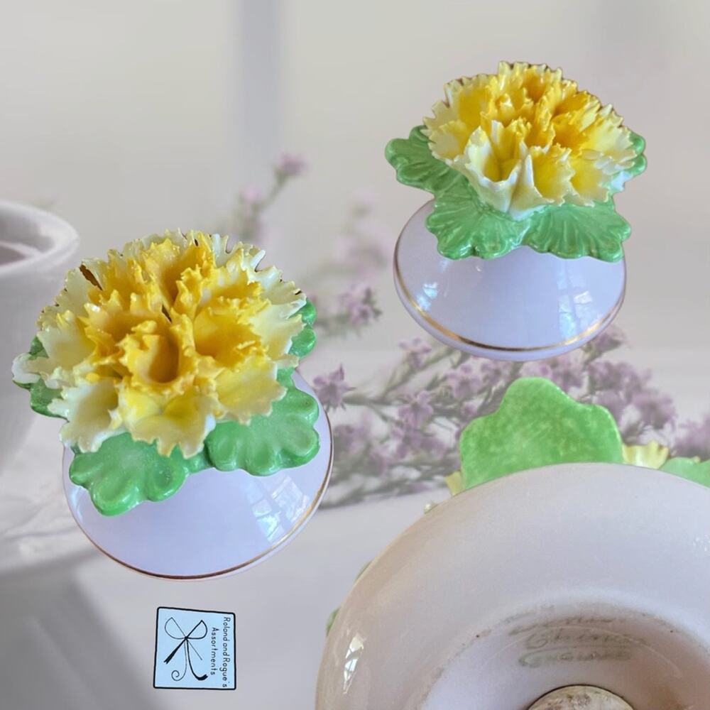 Denton England Mini FloralVase Salt Pepper Shakers